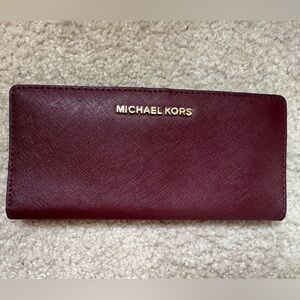 Michael Kors Maroon Bifold Wallet